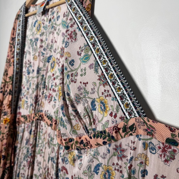 Farm Rio Anthropologie Clara Wrap Maxi Floral Dress Sz Large - Picture 7 of 12